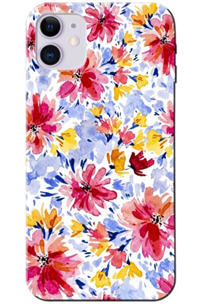 Zebana حافظة سيليكون متوافقة مع هاتف Apple iPhone 11 Spring Flowers 7 (مطبوعة)
