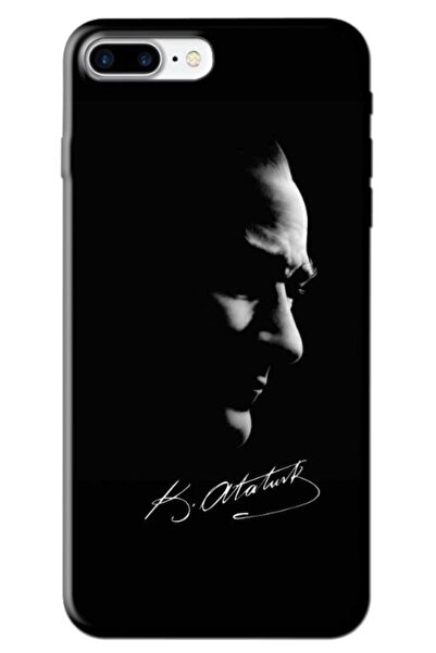 Zebana Apple iPhone 8 Plus Compatible Case Mustafa Kemal Atatürk Black Silico...