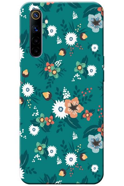 Zebana حافظة سيليكون متوافقة مع هاتف Realme 6 Spring Flowers 2 (مطبوعة)