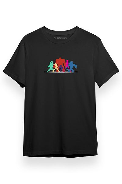 Tshirthane Ανδρικό μπλουζάκι Big Hero 6 Silhouettes μαύρο κοντομάνικο