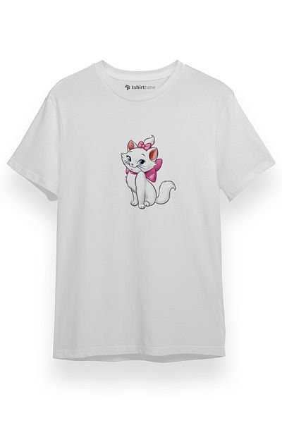 Tshirthane Ανδρικό μπλουζάκι Cat White κοντομάνικο
