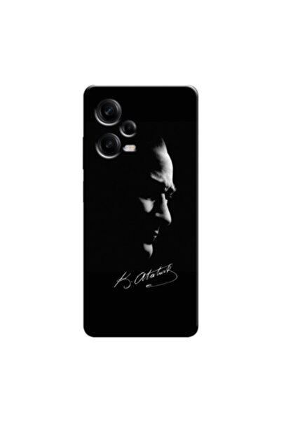 Zebana Xiaomi Redmi Note 12 Pro 5G Uyumlu Kılıf Mustafa Kemal Atatürk Black S...