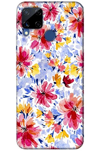 Zebana حافظة متوافقة مع هاتف Realme C15 من السيليكون بتصميم زهور الربيع 7 ( م...