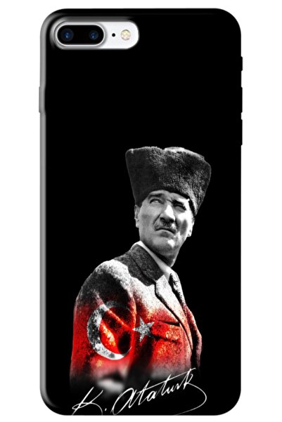 Zebana Apple iPhone 7 Plus Compatible Case Mustafa Kemal Atatürk Design V2 Si...