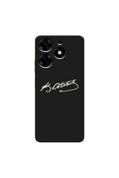 Zebana حافظة متوافقة مع TECNO Spark 10 Pro حافظة سيليكون بتوقيع أتاتورك (مطبوعة)