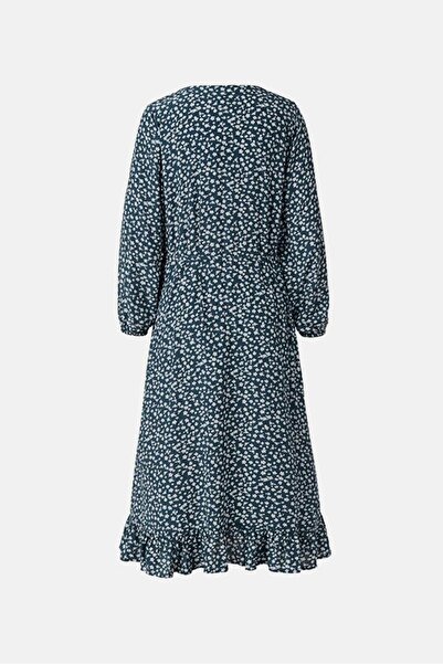 Tchibo Women Printed Long Sleeve Midi Dress, Navy