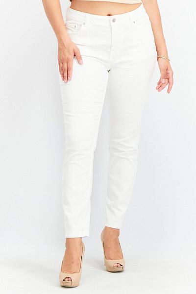 Tchibo Women Slim Fit Plain Stretchable Jeans, White