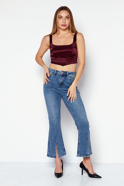 Tommy Jeans Women Scoop Neck Sleeveless Allover Print Tank Top, Maroon