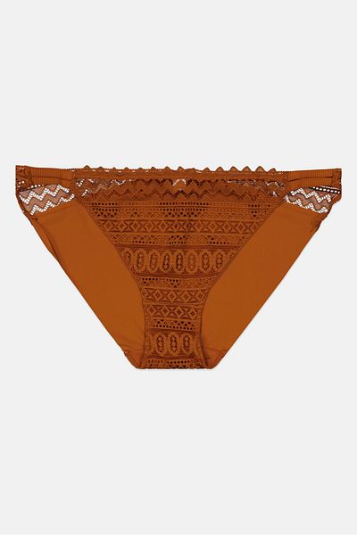 Etam Women Lace Pull On Slip Panty, White