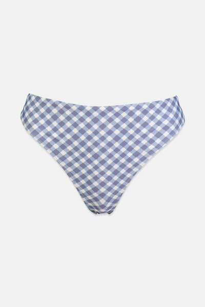 C&C California Women Checkered Bikini Bottom, Denim