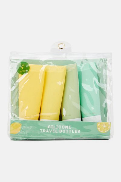 Luxe + Willow 4 Pieces Silicone Travel Bottles, Yellow