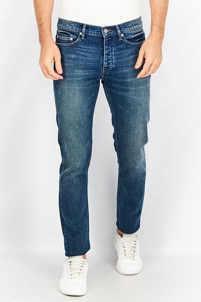 The Kooples بنطال جينز رجالي أزرق بقصة ضيقة وقابل للغسل