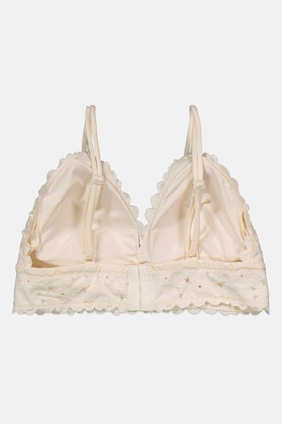 Etam Women Padded Lace Bra, Off White