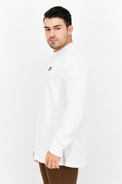 Lyle & Scott Men Crew Neck Long Sleeve Embroidered Logo Sweatshirt, White