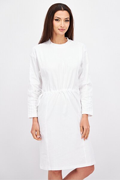 Adidas Originals Women Sportswear Fit Long Sleeve Outdoor T-Shirt Dress, White