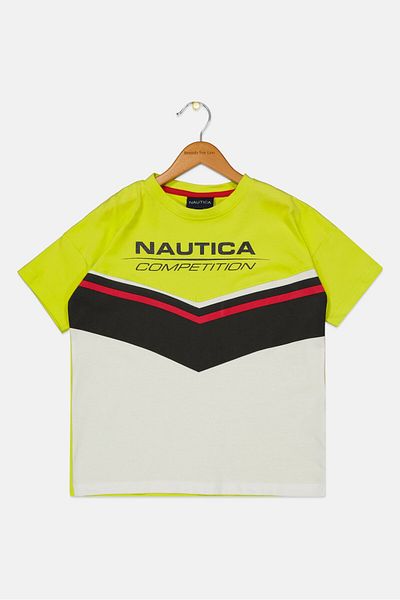Nautica Kids Boy Short Sleeve Brand Logo T-Shirts, Light Green
