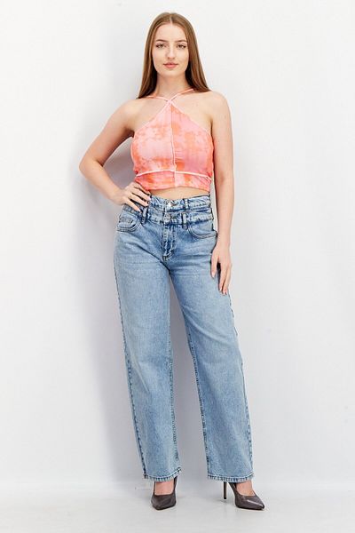 Don't Call Me Jennyfer Women Halter Neck Sleeveless Tie Dye Crop Top, Pink
