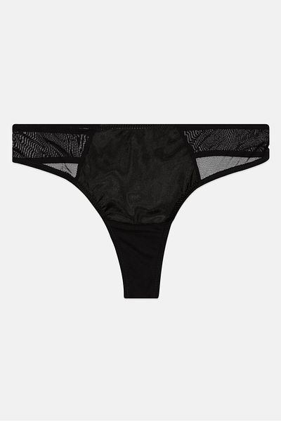 NA-KD Women Textured Pull On Thong, Black