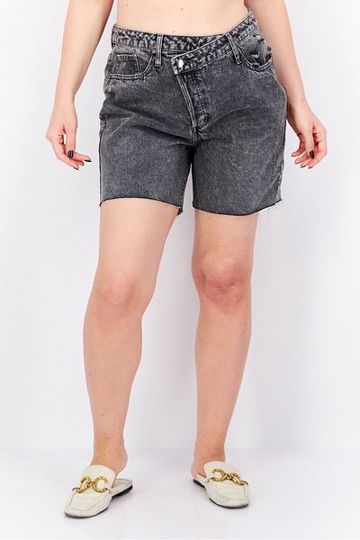 And Now This Women Washed Denim Shorts, Charcoal