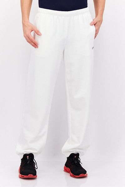 Esprit Men Regular Fit Brand Logo Sweatpants, White