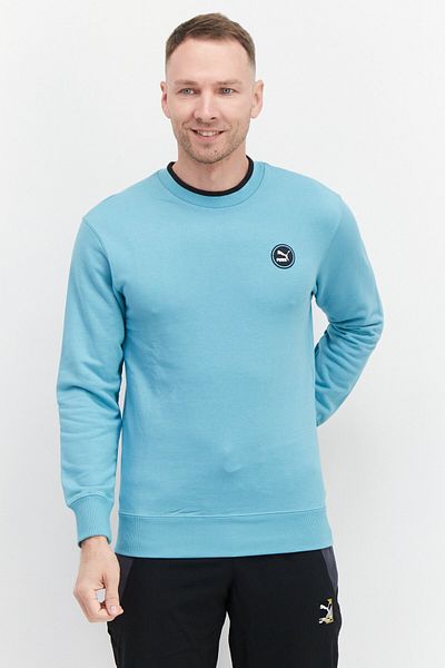 Puma Men Sportswear Fit Long Sleeves Running Sweatshirt, Turquoise