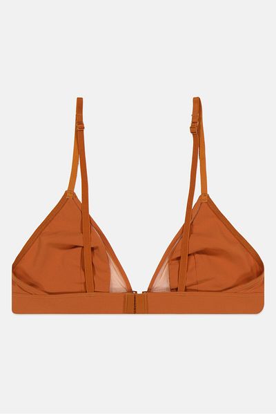 Etam Women Non Padded Wireless Triangle Bra, Light Brown