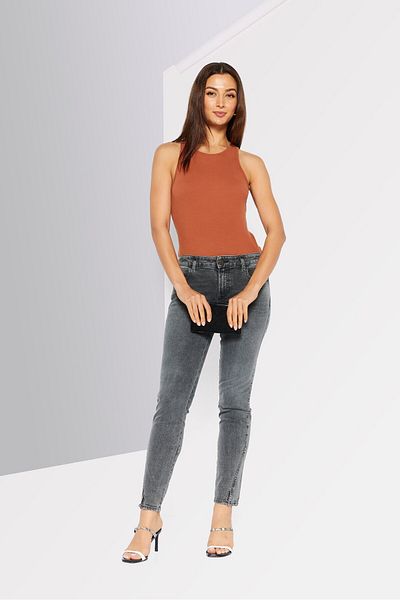 Diesel Women Slim Fit Washed D-jevel Jeans, Charcoal