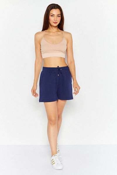 Esprit X Rest And Recreation Women Brand Logo Basic Shorts, Blue