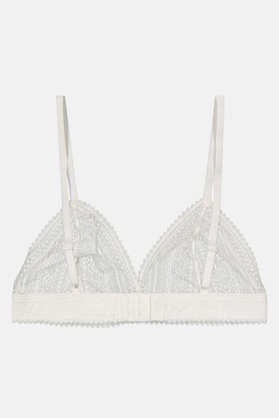 Etam Women Non,padded Lace Triangle Bra, White