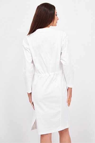 Adidas Originals Women Sportswear Fit Long Sleeve Outdoor T-Shirt Dress, White