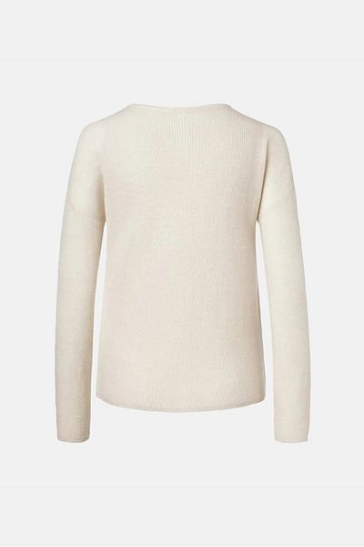Tchibo Women Round Neck Double Sided Cardigan, Ivory