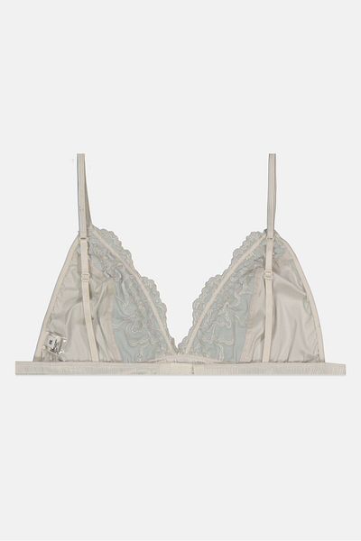 NA-KD Women Non Padded Satin Brallete, Light Grey