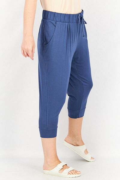 Tchibo Women Comfort Fit Solid Pull On Pants, Navy