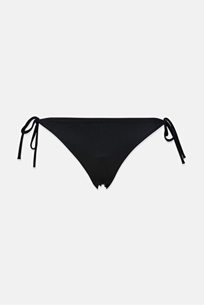 Calvin Klein Kadın Bağcıklı Kapatma Düz bikini Altı، Siyah