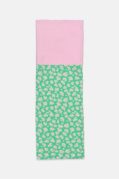 Tchibo Kid Girls Recycled Multi,Functional Cloth Scarf, Pink and Green