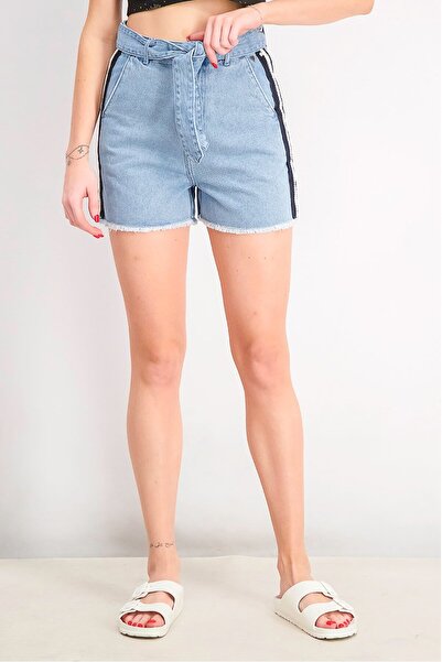 Scotch & Soda شورت جينز مغسول للنساء، أزرق