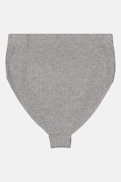 Etam Women Knitted Waist Briefs, Grey