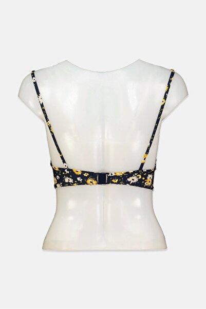 Women'secret Women Floral Padded Underwire Bikini Top, Navy Combo