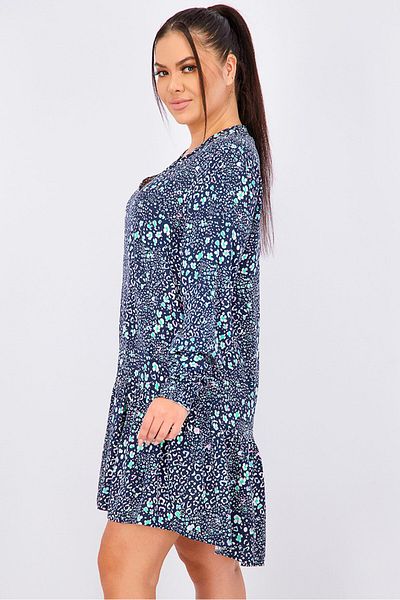 Tchibo Women Allover Print Min I Dress, Navy Combo