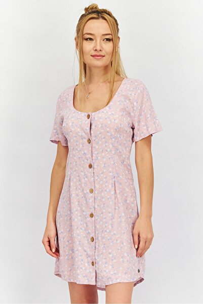 Roxy Women Floral Print Mini Dress, Purple