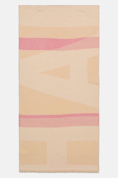 Tchibo Women Jacquard Scarf 50 X 210 Cm, Beige