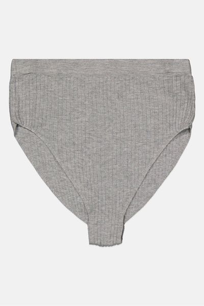 Etam Women Knitted Waist Briefs, Grey