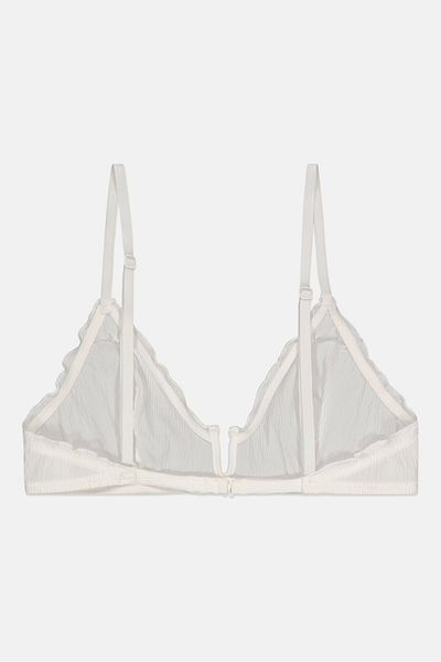 Etam Women Textured Non Padded Bra, White