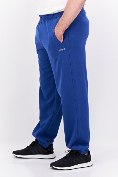 Esprit Men Regular Fit Brand Logo Sweatpants, Blue