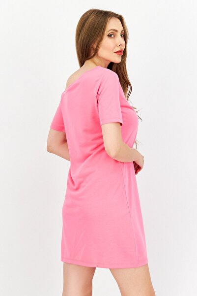 NA-KD Women Plain Midi Dress, Dark Pink