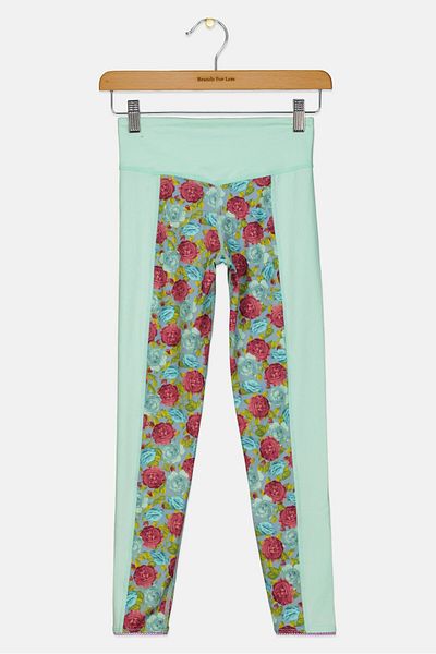 Nike Kids Girl Sportswear Floral Training Leggings, Mint Green Combo
