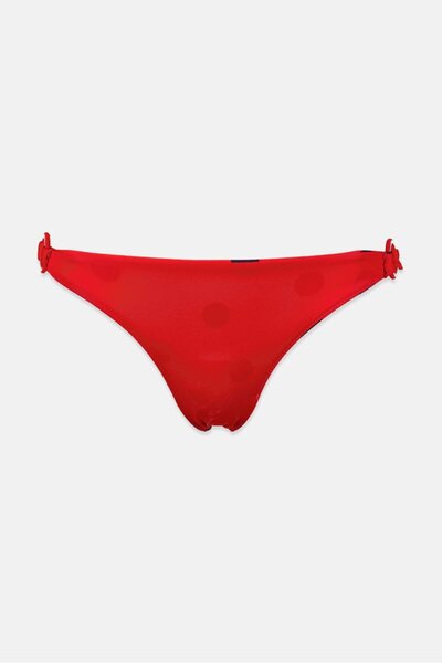 Women'secret Women 1 Pc Polka Dots Ringed Bikini Bottom, Red