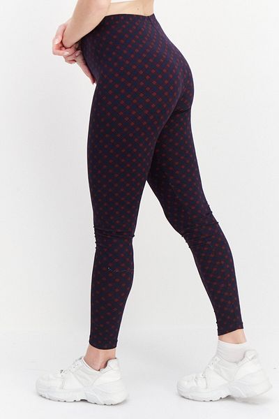 Tchibo Women Checkered Pull On Leggings, Navy Blue