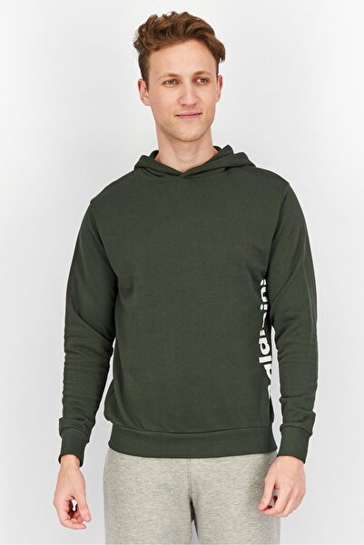Baldinini Men Brand Logo Long Sleeve Hooded Sweatshirts, Dark Green and White
