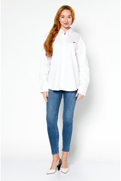 Esprit Women Regular Fit Long Sleeves Stripe Casual Shirt, Pink